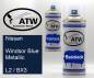 Preview: Nissan, Windsor Blue Metallic, L2 / BX3: 400ml Sprühdose + 400ml Klarlack - Set, von ATW Autoteile West.